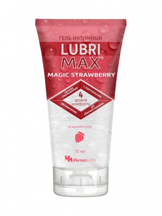 Интимный гель-смазка на водной основе Lubrimax Magic Strawberry - 75 мл. - ИнтелБИО - купить с доставкой в Ессентуках