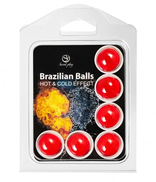 Набор из 6 шариков с массажным маслом Brazilian Balls с охлаждающим и разогревающим эффектом - Secret Play - купить с доставкой в Ессентуках