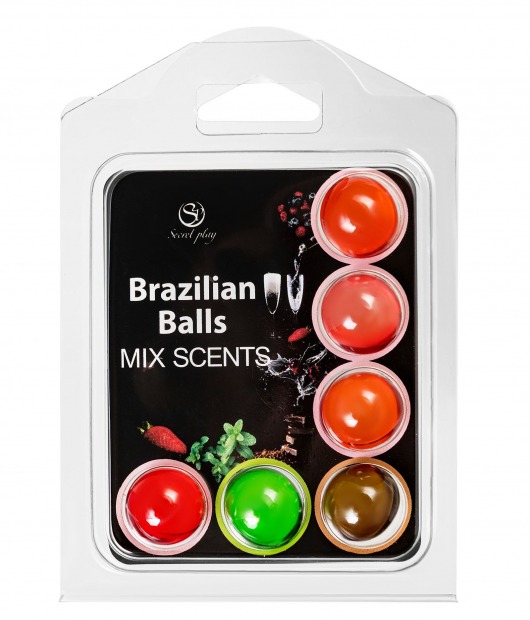 Набор из 6 шариков с ароматизированными массажными маслами Brazilian Balls - Secret Play - купить с доставкой в Ессентуках