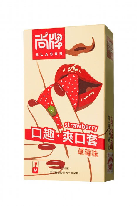 Презервативы Elasun Strawberry с аромато клубники - 10 шт. - Elasun - купить с доставкой в Ессентуках