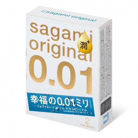 Увлажнённые презервативы Sagami Original 0.01 Extra Lub - 2 шт. - Sagami - купить с доставкой в Ессентуках