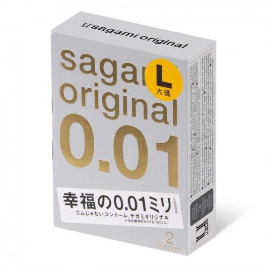 Презервативы Sagami Original 0.01 L-size увеличенного размера - 2 шт. - Sagami - купить с доставкой в Ессентуках