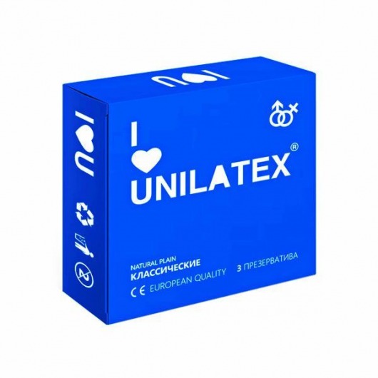 Классические презервативы Unilatex Natural Plain - 3 шт. - Unilatex - купить с доставкой в Ессентуках