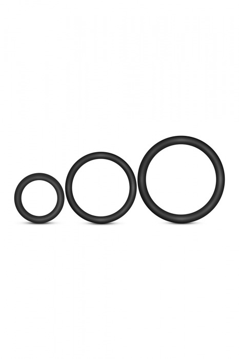 Набор из 3 черных эрекционных колец Cock Ring Set - Blush Novelties - в Ессентуках купить с доставкой