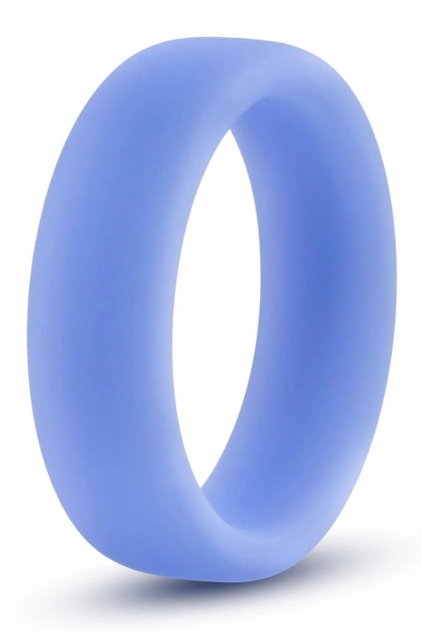 Голубое люминесцентное кольцо Silicone Glo Cock Ring - Blush Novelties - в Ессентуках купить с доставкой