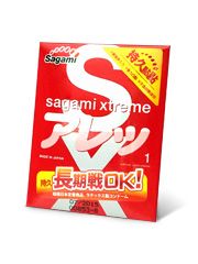 Утолщенный презерватив Sagami Xtreme FEEL LONG с точками - 1 шт. - Sagami - купить с доставкой в Ессентуках