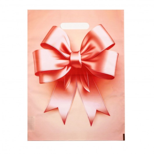 Пакет с принтом в виде банта с вырубной ручкой (30х40 см) - Сима-Ленд - купить с доставкой в Ессентуках