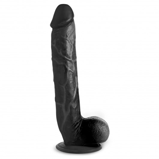 Черный фаллоимитатор-гигант на присоске Long Logan 10’’ Dildo with Balls - 27,4 см. - XR Brands