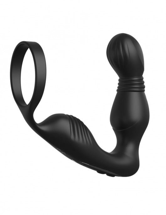 Черный вибростимулятор простаты с эрекционным кольцом Ass-Gasm Pro P-Spot Milker - Pipedream - в Ессентуках купить с доставкой