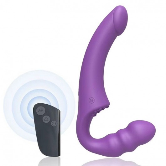 Фиолетовый безремневой страпон Straples Strap-On Dildo - Erokay - купить с доставкой в Ессентуках