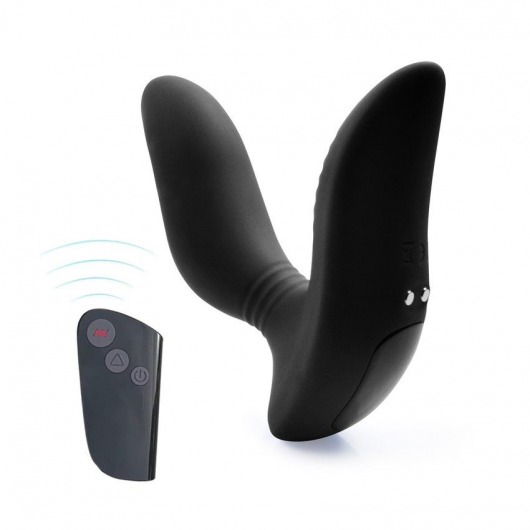 Черный вибромассажер простаты 3,5’’ Remote Control Curve P-spot Massager - 12 см. - Erokay - в Ессентуках купить с доставкой