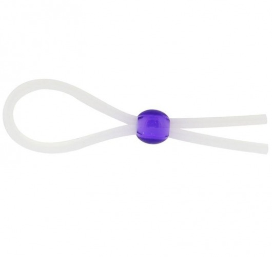 Прозрачное лассо с фиолетовой бусиной SILICONE COCK RING WITH BEAD LAVENDER - NMC - в Ессентуках купить с доставкой