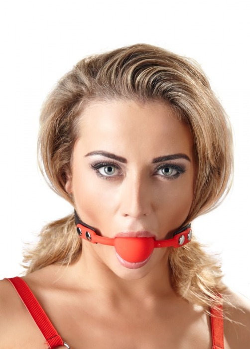 Силиконовый кляп-шар на чёрных ремешках Red Gag silicone - Orion - купить с доставкой в Ессентуках