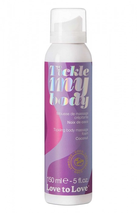 Массажная хрустящая пенка Tickle My Body Coconut с ароматом кокоса - 150 мл. - Love to Love - купить с доставкой в Ессентуках