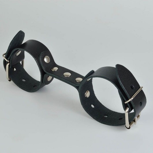 Черные кожаные наручники-фиксатор - Sitabella - купить с доставкой в Ессентуках