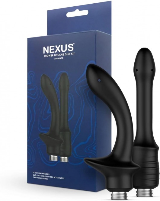 Набор из 2 насадок для анального душа Shower Douche Duo Kit Beginner - Nexus Range - купить с доставкой в Ессентуках