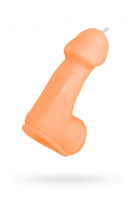 Оранжевая свеча в форме пениса - 47 гр. - Pecado - купить с доставкой в Ессентуках