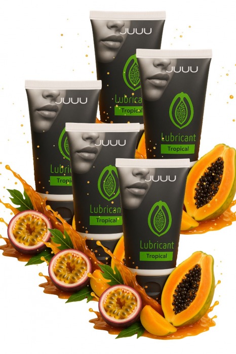 Набор из 5 съедобных лубрикантов JUJU со вкусом тропических фруктов - JuJu - купить с доставкой в Ессентуках