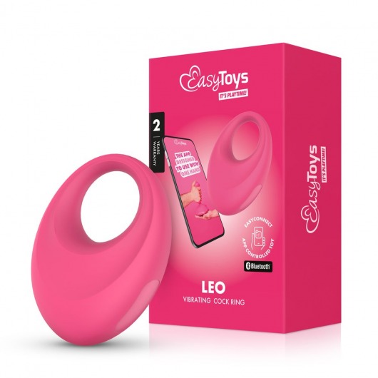Розовое интерактивное эрекционное виброкольцо Leo - Easy toys - в Ессентуках купить с доставкой