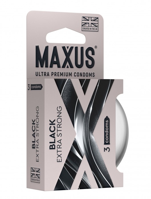 Черные утолщенные презервативы MAXUS Extra Strong с железным кейсом - 3 шт. - Maxus - купить с доставкой в Ессентуках