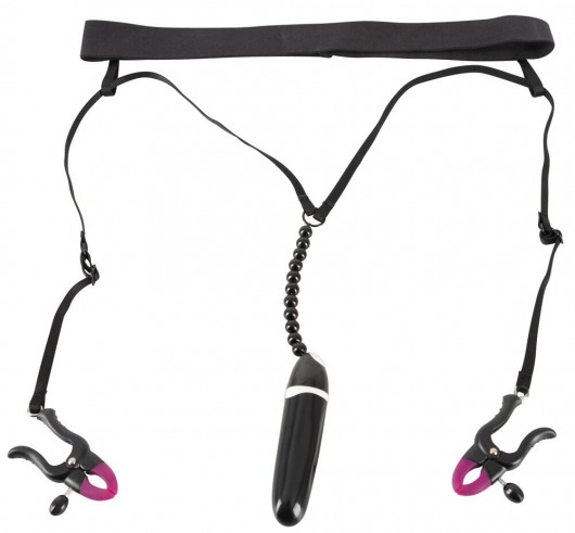 Женские вибростринги с зажимами для половых губ Spreader String with Vibrator - Orion - купить с доставкой в Ессентуках