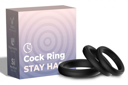 Набор из 3 черных эрекционных колец Stay Hard - Boys of Toys - в Ессентуках купить с доставкой