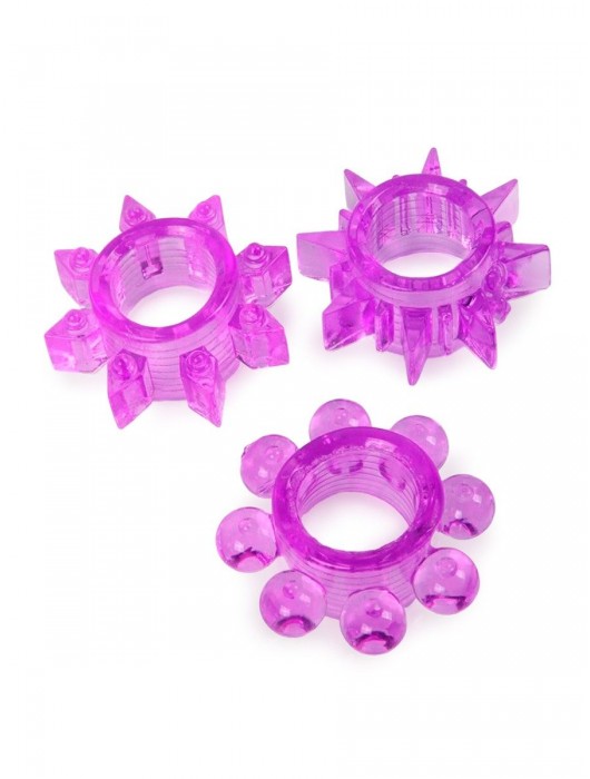 Набор из 3 лиловых эрекционных колец различной формы - Erowoman-Eroman - в Ессентуках купить с доставкой