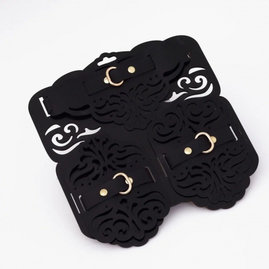 Фигурный набор для БДСМ-игр с узорами и золотистой фурнитурой - Crazy Handmade - купить с доставкой в Ессентуках