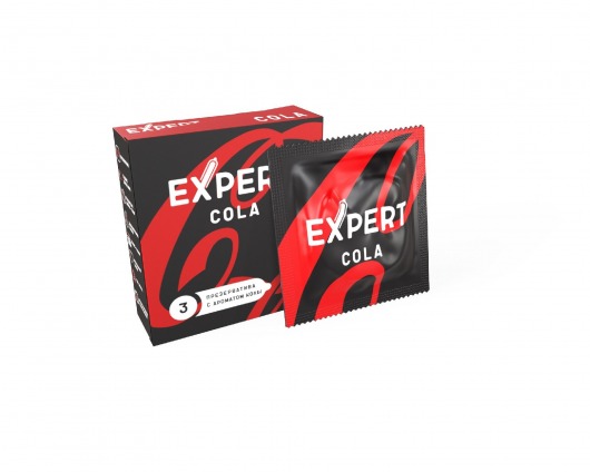 Презервативы с ароматом колы Expert Cola - 3 шт. - Expert - купить с доставкой в Ессентуках