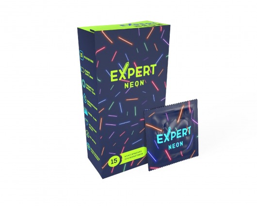 Светящиеся в темноте презервативы Expert Neon - 15 шт. - Expert - купить с доставкой в Ессентуках