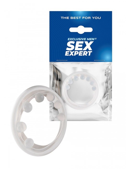 Эрекционное кольцо с мягкой стимулирующей насадкой - Sex Expert - в Ессентуках купить с доставкой