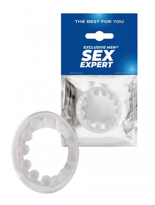 Эрекционное кольцо со стимулирующими шариками на поверхности - Sex Expert - в Ессентуках купить с доставкой