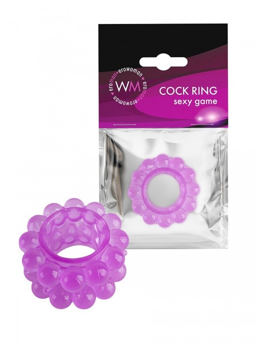 Лиловое эрекционное кольцо с 2 рядами стимулирующих шариков - Erowoman-Eroman - в Ессентуках купить с доставкой