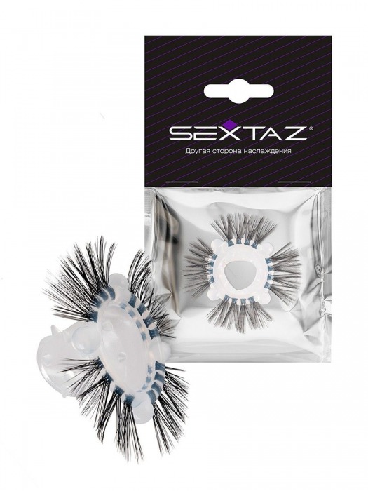 Эластичное эрекционное кольцо с черными «ресничками» - Sextaz - в Ессентуках купить с доставкой