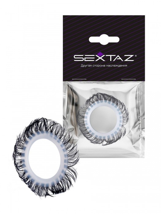 Эластичное эрекционное колечко с черными «ресничками» - Sextaz - в Ессентуках купить с доставкой