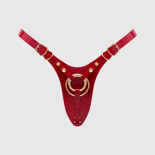 Красный пояс для фиксации насадок Strap-On-Me Leatherette Harness Fabulous - Strap-on-me - купить с доставкой в Ессентуках
