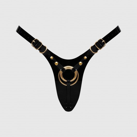 Черный пояс для фиксации насадок Strap-On-Me Leatherette Harness Fabulous - Strap-on-me - купить с доставкой в Ессентуках