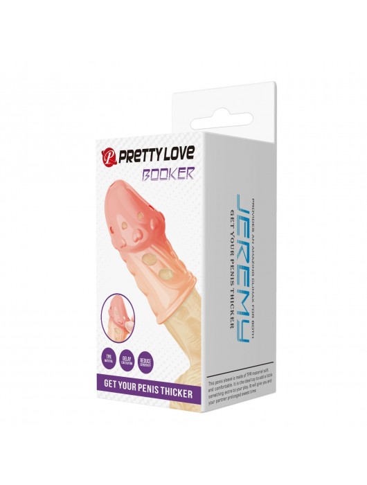 Телесная насадка на пенис Booker - 8 см. - Baile - в Ессентуках купить с доставкой