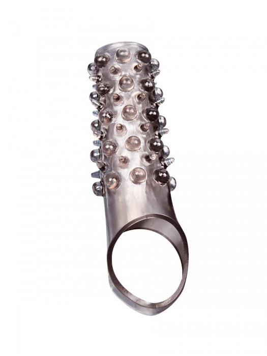 Дымчатая насадка на пенис с шипами и выпуклостями - 12 см. - Sex Expert - в Ессентуках купить с доставкой