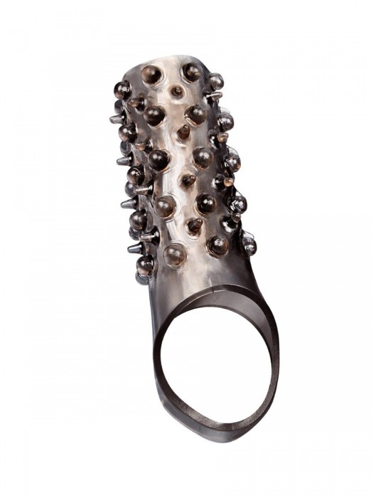 Дымчатая насадка на пенис с шипами и выпуклостями - 12,5 см. - Sex Expert - в Ессентуках купить с доставкой