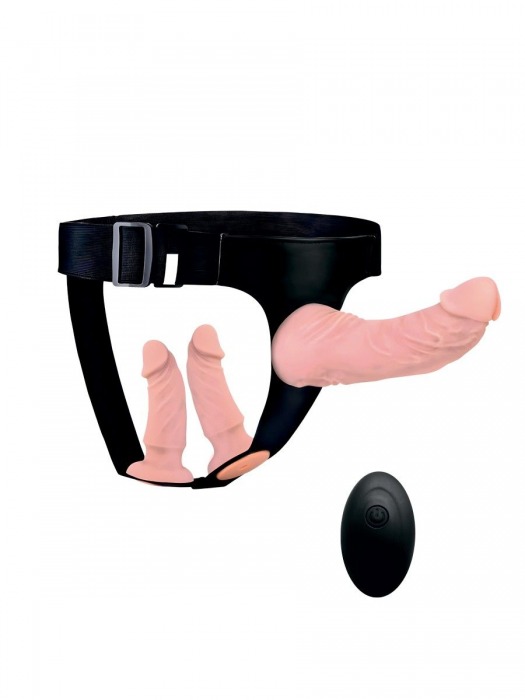 Женский страпон с 3 насадками и вибрацией - Erowoman-Eroman - купить с доставкой в Ессентуках