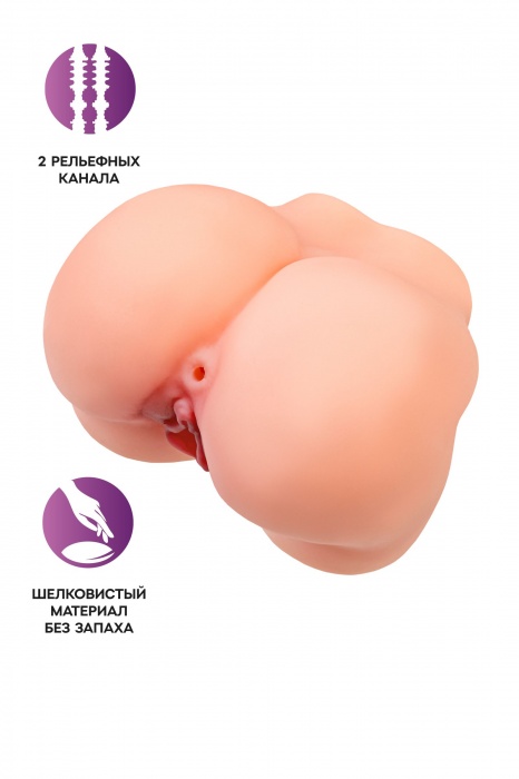 Реалистичный мастурбатор в форме попки с 2 любовными входами - No Name - в Ессентуках купить с доставкой