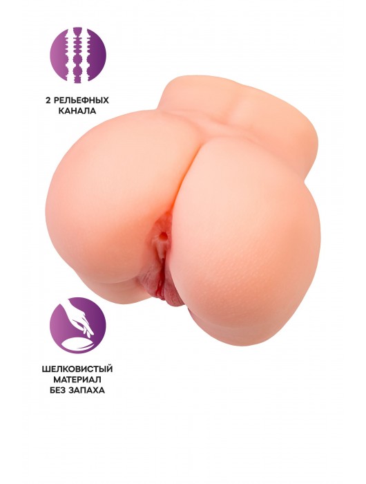 Реалистичный мастурбатор в форме попки с двумя любовными входами - No Name - в Ессентуках купить с доставкой