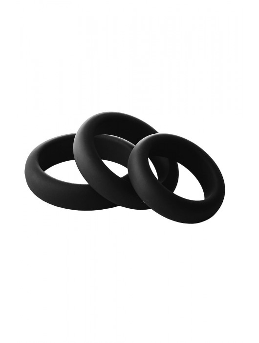 Набор из 3 черных эрекционных колец Smooth Silicone Cockring Pack - Dream Toys - в Ессентуках купить с доставкой