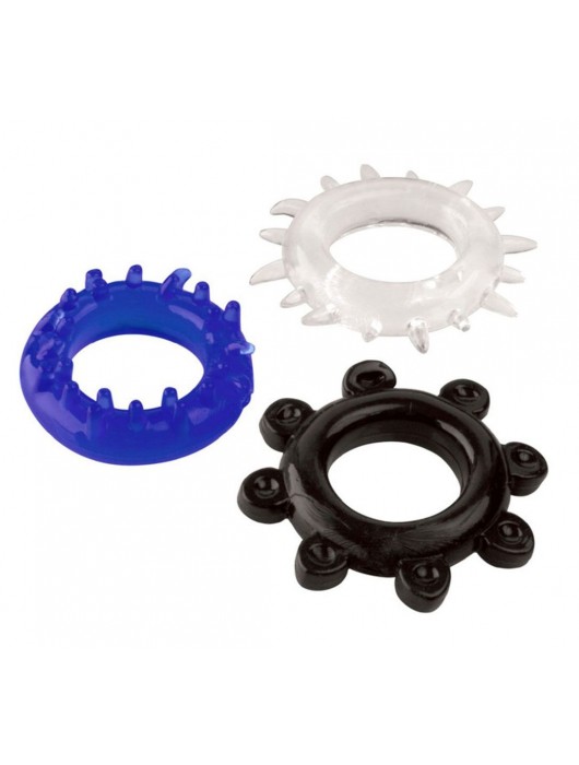 Набор из 3 эрекционных колец разного цвета и рельефа - Boys of Toys - в Ессентуках купить с доставкой