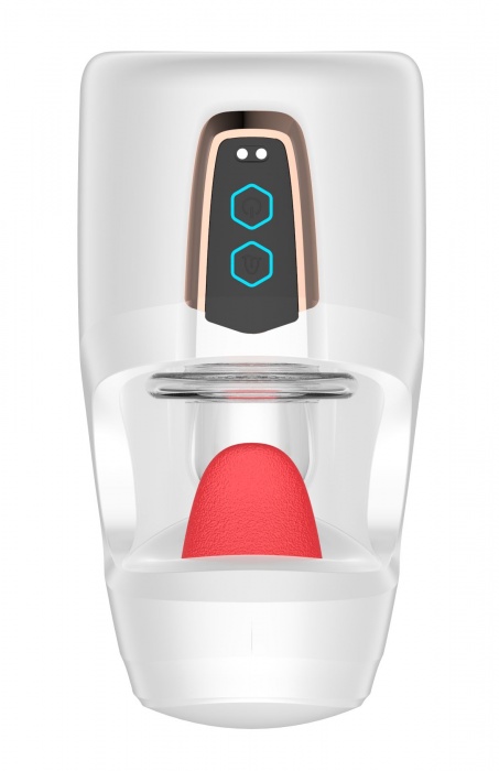 Белый мастурбатор с язычком и возвратно-поступательными движениями - Secwell - в Ессентуках купить с доставкой