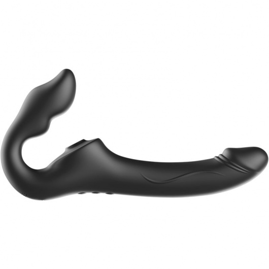 Черный безремневой страпон с 3 моторами - Ibiza - купить с доставкой в Ессентуках