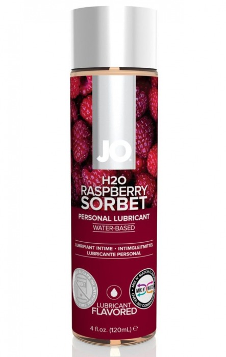 Лубрикант на водной основе с ароматом малины JO Flavored Raspberry Sorbet - 120 мл. - System JO - купить с доставкой в Ессентуках