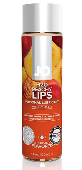 Лубрикант на водной основе с ароматом персика JO Flavored Peachy Lips - 120 мл. - System JO - купить с доставкой в Ессентуках