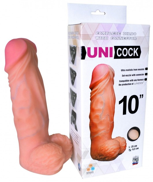 Фаллическая насадка Харнесс UNICOCK 10  - 25 см. - LOVETOY (А-Полимер) - купить с доставкой в Ессентуках